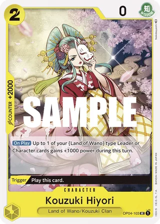 Kouzuki Hiyori #OP04-103 · Kingdoms of Intrigue Pre-Release Cards One Piece card