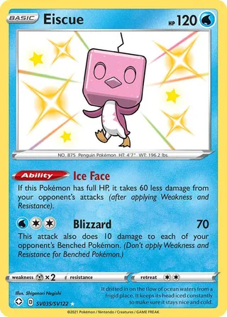 Eiscue #SV035 · Shining Fates Shiny Vault Pokémon card