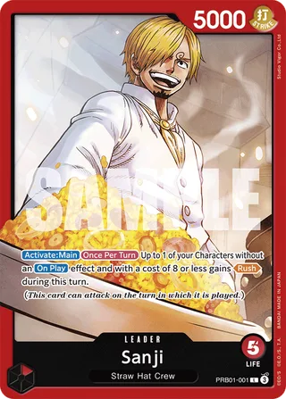 Sanji #PRB01-001 · Premium Booster -The Best- One Piece card