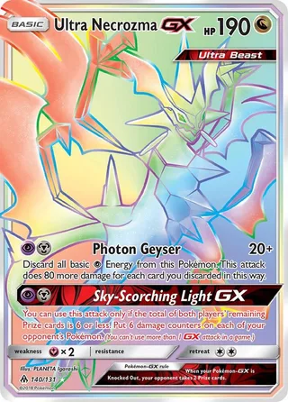 Ultra Necrozma GX #140 · Forbidden Light Pokémon card