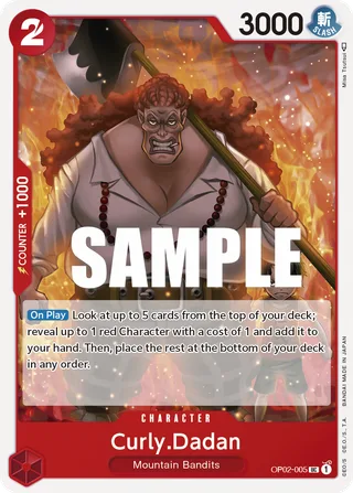 Curly.Dadan #OP02-005 · Paramount War Pre-Release Cards One Piece card