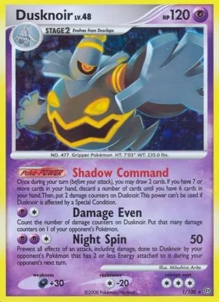 Dusknoir #1 · Stormfront Pokémon card