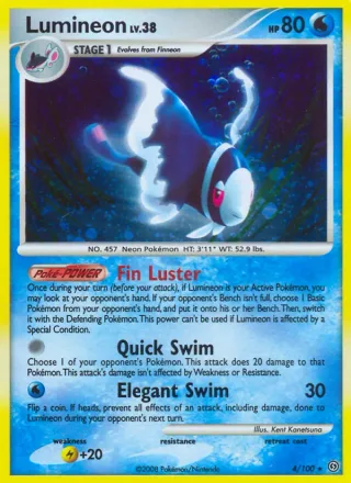 Lumineon #4 · Stormfront Pokémon card