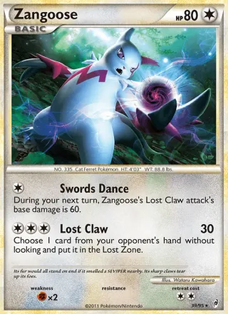 Zangoose #39 · Call of Legends Pokémon card