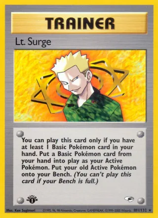 Lt. Surge #101 · Gym Heroes Pokémon card