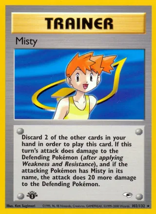 Misty #102 · Gym Heroes Pokémon card