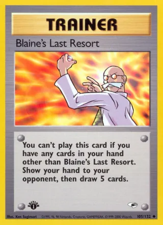 Blaine's Last Resort #105 · Gym Heroes Pokémon card