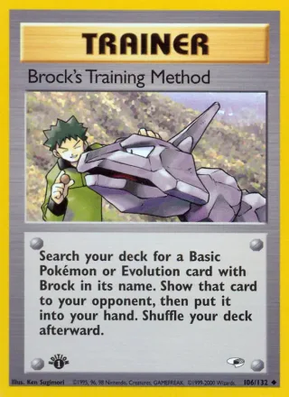 Brock's Training Method #106 · Gym Heroes Pokémon card