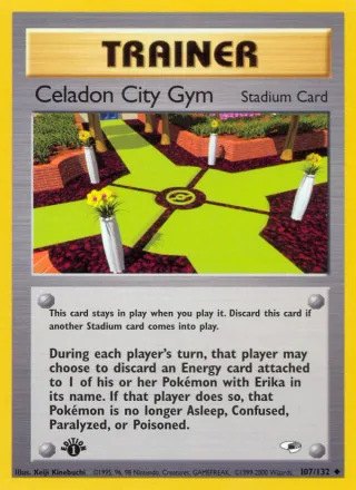 Celadon City Gym #107 · Gym Heroes Pokémon card
