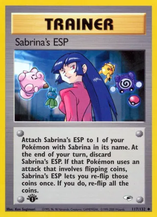 Sabrina's ESP #117 · Gym Heroes Pokémon card