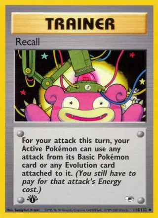 Recall #116 · Gym Heroes Pokémon card
