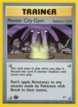 Pewter City Gym #115 · Gym Heroes Pokémon card
