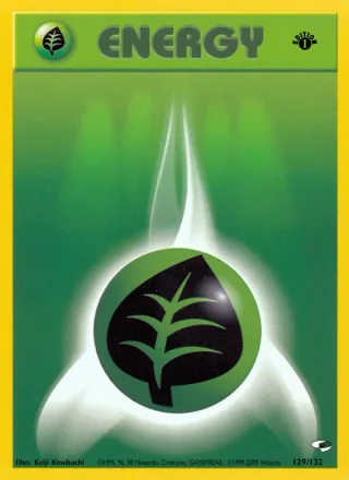 Grass Energy #129 · Gym Heroes Pokémon card