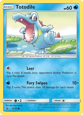 Totodile #22 · Dragon Majesty Pokémon card