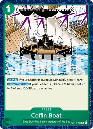 Coffin Boat #OP14-039 · The Azure Sea's Seven One Piece card