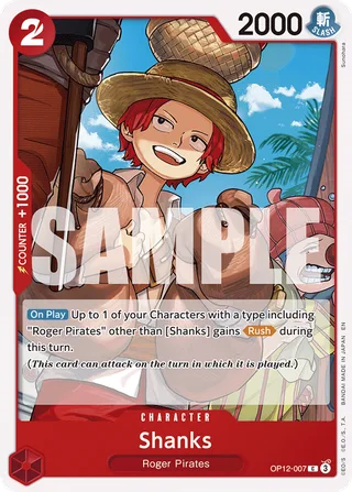 Shanks #OP12-007 · Legacy of the Master One Piece card