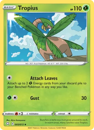 Tropius #5 · Shining Fates Pokémon card