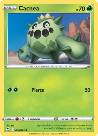 Cacnea #4 · Shining Fates Pokémon card