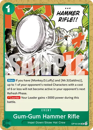 Gum-Gum Hammer Rifle #OP16-040 · The Time of Battle Release Event Cards One Piece card