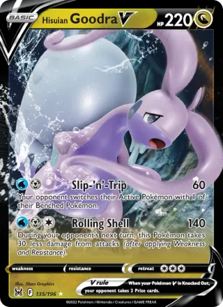 Hisuian Goodra V #135 · Lost Origin Pokémon card