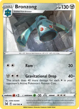 Bronzong #126 · Lost Origin Pokémon card