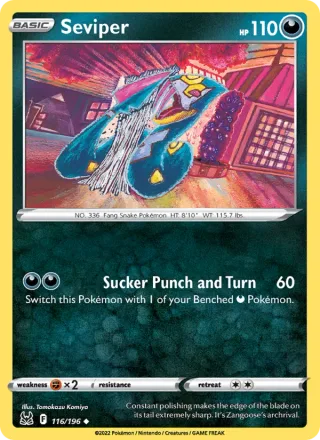 Seviper #116 · Lost Origin Pokémon card