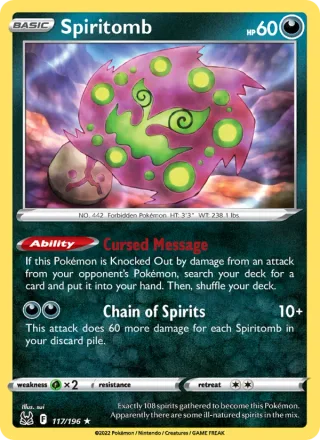 Spiritomb #117 · Lost Origin Pokémon card