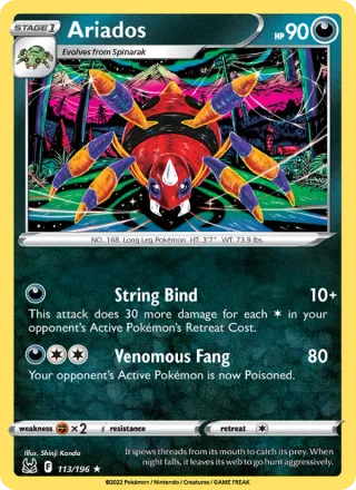 Ariados #113 · Lost Origin Pokémon card