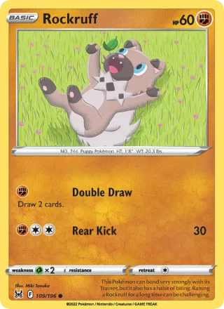 Rockruff #109 · Lost Origin Pokémon card