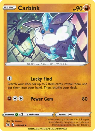 Carbink #108 · Lost Origin Pokémon card