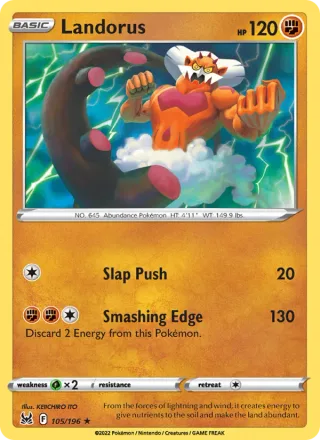 Landorus #105 · Lost Origin Pokémon card