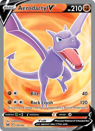 Aerodactyl V #179 · Lost Origin Pokémon card