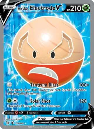 Hisuian Electrode V #172 · Lost Origin Pokémon card