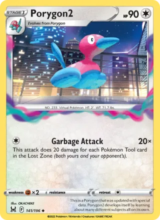 Porygon2 #141 · Lost Origin Pokémon card