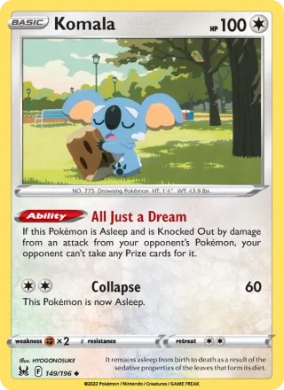 Komala #149 · Lost Origin Pokémon card