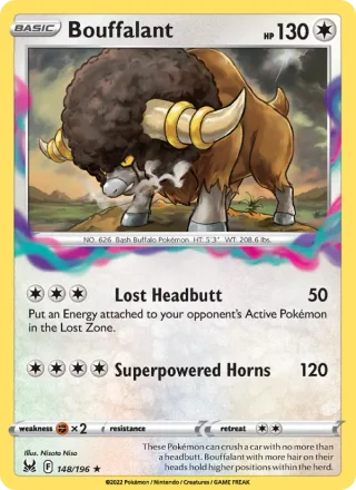 Bouffalant #148 · Lost Origin Pokémon card