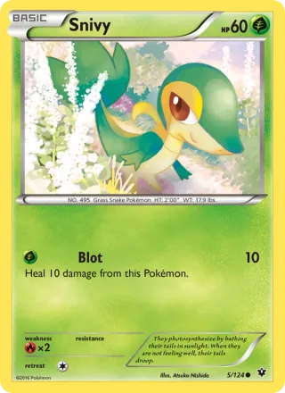 Snivy #5 · Fates Collide Pokémon card