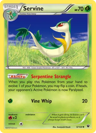 Servine #6 · Fates Collide Pokémon card