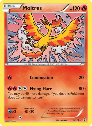 Moltres #9 · Fates Collide Pokémon card