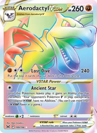Aerodactyl VSTAR #199 · Lost Origin Pokémon card