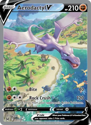 Aerodactyl V #180 · Lost Origin Pokémon card