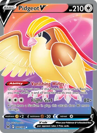 Pidgeot V #188 · Lost Origin Pokémon card