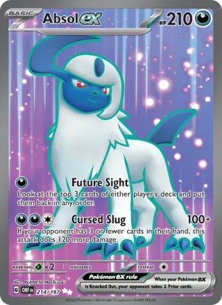 Absol ex #214 · Obsidian Flames Pokémon card