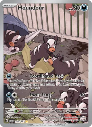 Houndour #204 · Obsidian Flames Pokémon card