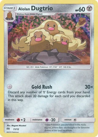 Alolan Dugtrio #11 · McDonald's Collection 2019 Pokémon card