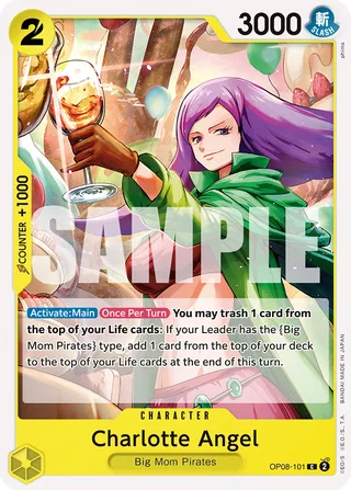 Charlotte Angel #OP08-101 · Two Legends Pre-Release Cards One Piece card