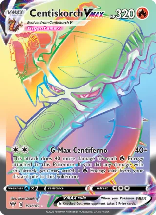 Centiskorch VMAX #191 · Darkness Ablaze Pokémon card