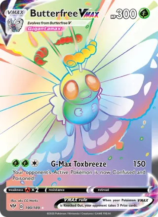 Butterfree VMAX #190 · Darkness Ablaze Pokémon card