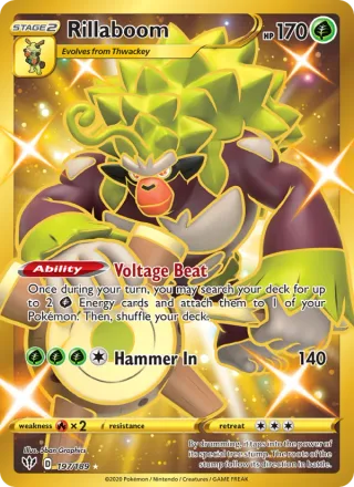 Rillaboom #197 · Darkness Ablaze Pokémon card