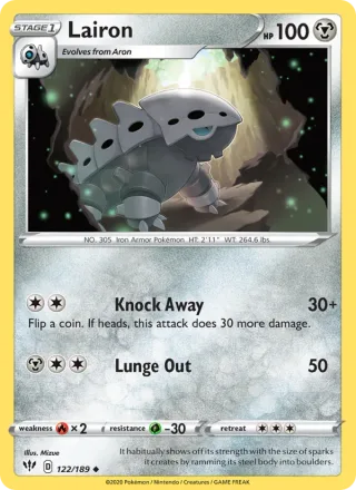 Lairon #122 · Darkness Ablaze Pokémon card
